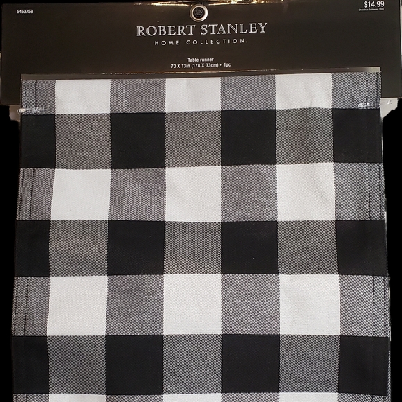 Robert Stanley Other - Buffalo Big Check/Plaid Table Runner Farmhouse Black and White 70" Long 13" Wide